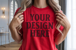 Comfort Colors 1717 Red T-Shirt Mockup Product Image 1
