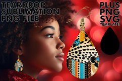 Sublime Teardrop Earrings with Leopard Watercolor Product Image 1