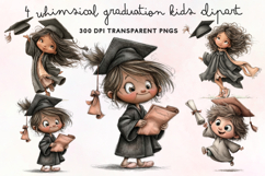 Whimsical Graduation Kids Clipart PNG Product Image 1