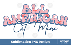 American Cat Mini 4th of July USA Paw DTF PNG Sublimation Product Image 1