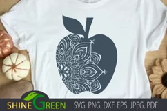 Teacher SVG - Floral Apple Mandala SVG EPS PNG DXF Product Image 2