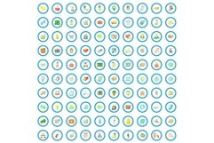 100 business icons set, cartoon style Product Image 1