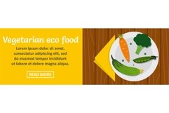 Vegetarian eco food banner horizontal concept Product Image 1