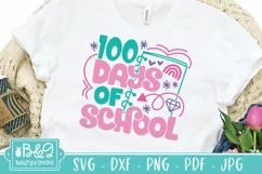 100 Days of School SVG - Cute Girl Notebook Doodles Product Image 3