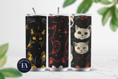 Spooky Cat Seamless Pattern | Scary Cat Digital Paper Product Image 2