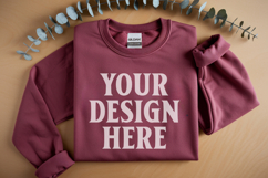 Gildan 18000 Red Folded Flat Lay Mockups Product Image 1