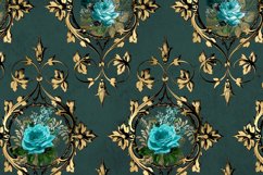 Baroque Teal Floral Digital Paper Product Image 2