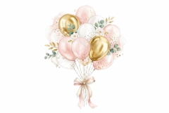 wedding balloon bouquets white gold and blush pink clipart Product Image 1