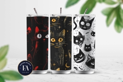 Spooky Cat Seamless Pattern | Scary Cat Digital Paper Product Image 2