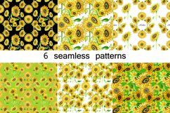 6 seamless patterns with hand drawn watercolor illustrations Product Image 1