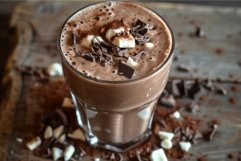 Chocolate milkshake topped with chocolate chips, marshmallow Product Image 1