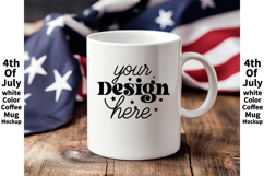 4th of July white 11oz blank coffee mug mockup Product Image 1