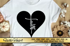 Faith Heart SVG PNG EPS DXF Files For Cutting and Printing Product Image 1