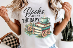 Books Are My Therapy PNG Reading Book Lover Product Image 4