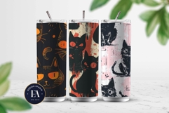 Spooky Cat Seamless Pattern | Scary Cat Digital Paper Product Image 2