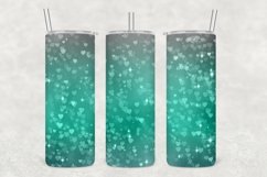 Green Grey Hearts Sparkle Tumbler Sublimation Product Image 1