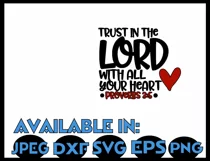 Faith svg DXF JPEG Silhouette Cameo Cricut Trust in the Lord Product Image 3
