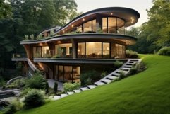 Luxury eco-friendly home at dusk Product Image 1