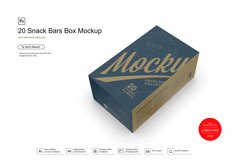 20 Snack Bars Box Mockup Product Image 1