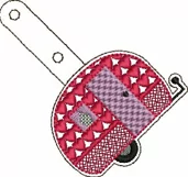 ITH Tiny Camper with Hearts Vinyl Key Fob or Bag Tag - Snap Tab Machine Embroidery Product Image 2
