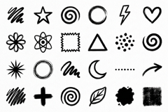Hand Drawn Grunge Brush Shapes Product Image 1