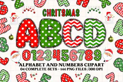 Christmas Alphabet png clipart, christmas letters doodle Product Image 1