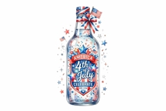4th of July Patriotic Glass Bottle Water Product Image 1