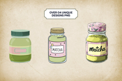 Matcha Jar Clipart Bundle 4 PNG Product Image 3