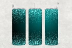 Aqua Sparkle Glitter Tumbler Wrap Sublimation Product Image 1
