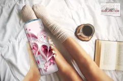 3D Oragami Valentine 20 oz Sublimation Tumbler Wrap Png Product Image 3