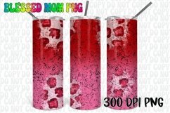 20oz Pink and Red Leopard Distressed Tumbler Wrap Product Image 1