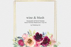 Wine and Blush Floral Bouquet Clip Art Collection Product Image 2