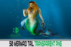 50 MERMAID TAIL TRANSPARENT PNG FILES, PHOTOSHOP OVERLAYS Product Image 1