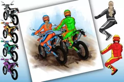 Clipart a couple Bikers, Best friend clipart. Product Image 1