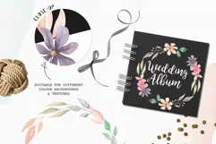 Floral 7 Wreath Watercolor Floral Garlands Flowers Lilac Product Image 3