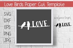 Love Birds Paper Cut Template Design SVG Product Image 1
