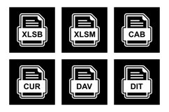 Set Of File Formats Icons Product Image 1