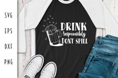 Drink Responsibly Don't Spill - Beer Cut File Product Image 2