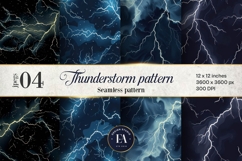 Lightning Bolt Digital paper, Thunderstorm pattern Product Image 1