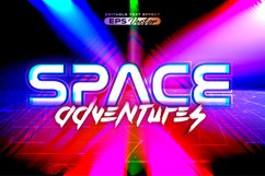 Retro futuristic 80s editable text effect style space Product Image 1
