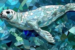 Stained Glass Sea Lion Background Wallpaper Product Image 1