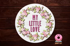 Baby Name Sign SVG Flowers. Laser cut files Glowforge Product Image 1