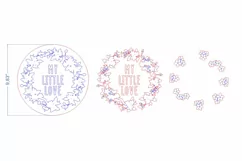 Baby Name Sign SVG Flowers. Laser cut files Glowforge Product Image 3