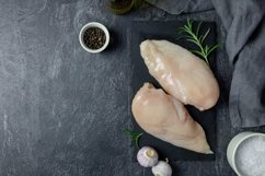 Raw chicken breast fillet with rosemary and spice copy space Product Image 1