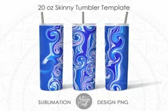 Blue swirl marble, 20 oz Tumbler sublimation Product Image 1