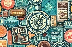 Travel Stamps Background Product Image 1