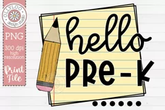 Hello Pre-K | First Day of School Sublimation PNG Product Image 2