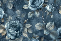 Blue Roses Background Wallpaper Product Image 1