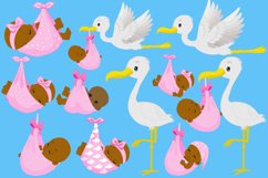 African American, Stork delivery, newborn clipart Product Image 4