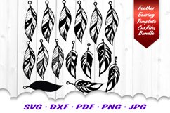 Feather Earring Earrings Template SVG DXF Cut Files Bundle Product Image 4